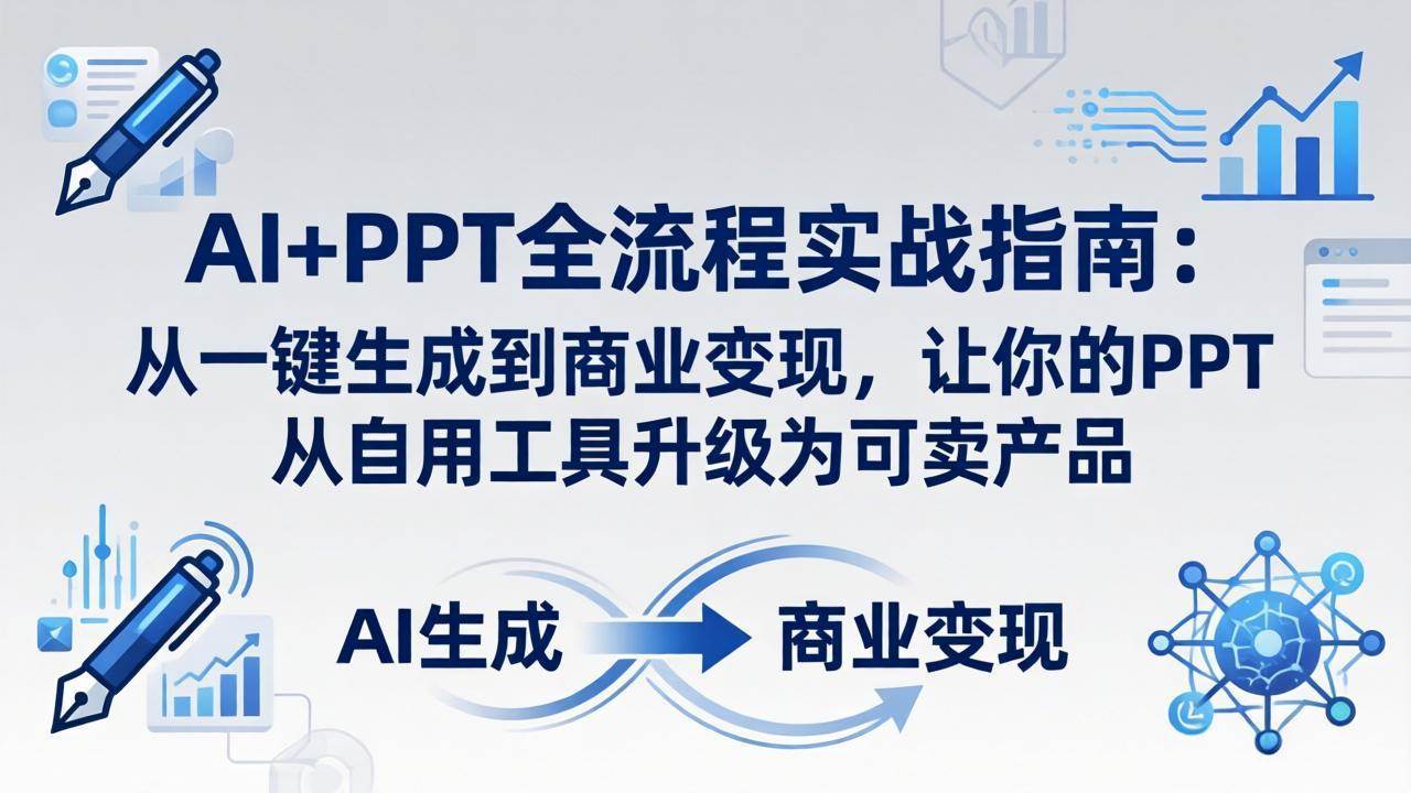 （18142期）AI+PPT全流程实战指南-更新4月21：从一键生成到商业变现，让你的PPT从自用工具升级为可卖产品-泰戈创艺资源库