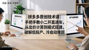 (18159期)拼多多原创技术课:手把手教小二开直通车,从出价计算到模式搭建,破解低投产、冷启动难题-泰戈创艺资源库