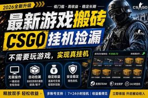 （18182期）最新游戏搬砖，CSGO纯挂机，不需要玩游戏，实现真挂机，月入1W+，五一小高峰上车可吃肉，…-泰戈创艺资源库