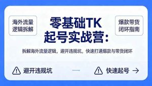 （18189期）零基础 TK 起号实战营：拆解海外流量逻辑，避开违规坑，快速打通爆款与带货闭环-泰戈创艺资源库
