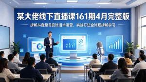(18209期)某大佬线下直播课161期4月完整版,拆解抖音起号投流话术运营,实战打法全流程拆解学习-泰戈创艺资源库
