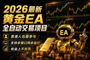 (18230期)最新黄金EA量化赛道,全程自动执行,多窗口操作直接放大结果-泰戈创艺资源库