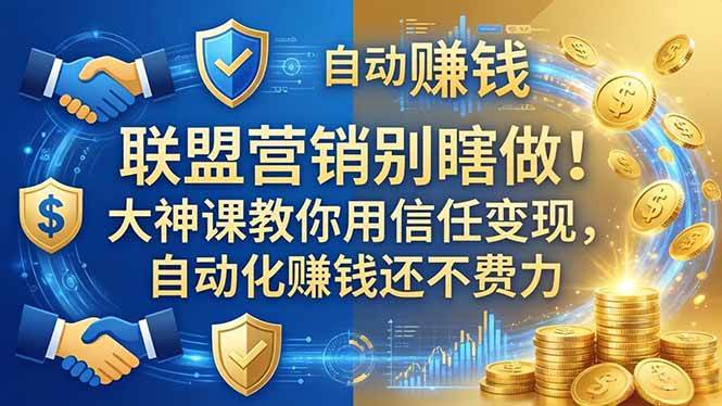 （18242期）联盟营销别瞎做！大神课教你用信任变现，自动化赚钱还不费力【原创双语字幕】-泰戈创艺资源库