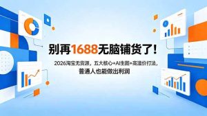 (18236期)别再1688无脑铺货了!2026淘宝无货源,五大核心+AI生图+高溢价打法,普通人也能做出利润-泰戈创艺资源库