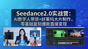 (18238期)Seedance2.0实战营:AI数字人带货+好莱坞大片制作,零基础复刻爆款直接变现-泰戈创艺资源库