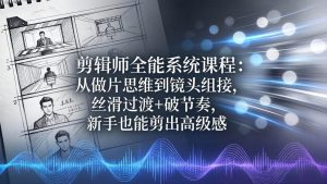 (18260期)剪辑师全能系统课程:从做片思维到镜头组接,丝滑过渡+破节奏,新手也能剪出高级感-泰戈创艺资源库
