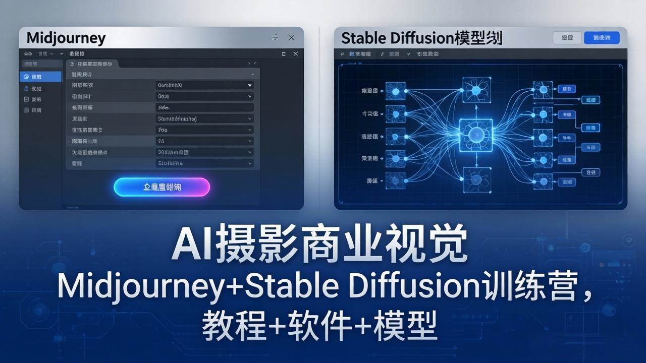 （18271期）AI摄影商业视觉Midjourney+Stable Diffusion训练营，教程+软件+模型-泰戈创艺资源库