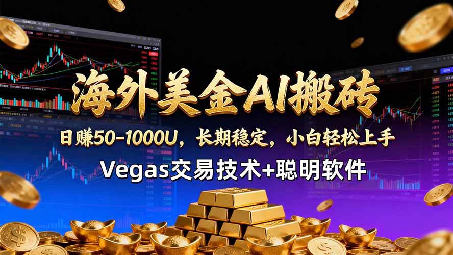 （18276期）海外美金AI搬砖技术Vegas交易技术+聪明软件【训练营第七期】，日赚50-100U-泰戈创艺资源库