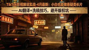 （18277期）TikTok影视解说实战-4月最新：小白也能做悬疑类长片，AI翻译+洗稿技巧，避开版权坑-泰戈创艺资源库
