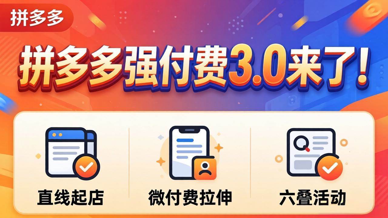 （18284期）拼多多强付费3.0来了（更新4月）直线起店+微付费拉伸+六叠活动，稳定起店破解流量瓶颈-泰戈创艺资源库
