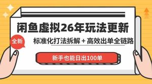（18296期）闲鱼虚拟从0到1系统化运营课程：标准化打法拆解 + 高效出单全链路教学，新手也能日出100单-泰戈创艺资源库