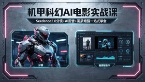 （18298期）机甲科幻 AI 电影实战课，Seedance2.0 分镜 + AI 配音 + 画质增强一站式学会-泰戈创艺资源库