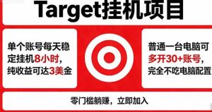 （18305期）海外平台Target，正规运营商合作、技术兜底长期稳定、防风控、任务不断档、收益透明、灵活提…-泰戈创艺资源库