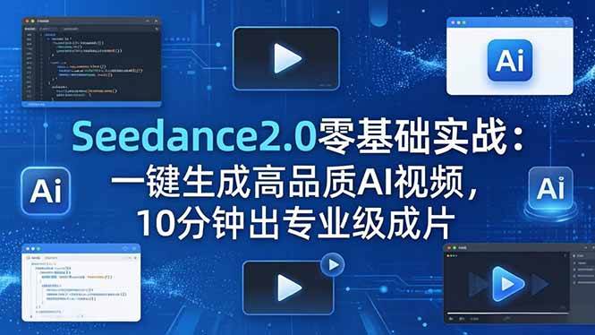（18323期）Seedance2.0零基础实战：一键生成高品质AI视频，10分钟出专业级成片-泰戈创艺资源库