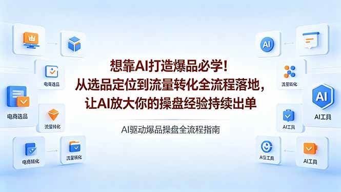（18327期）想靠AI打造爆品必学！从选品定位到流量转化全流程落地，让AI放大你的操盘经验持续出单-泰戈创艺资源库