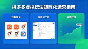 (18361期)闭眼可复制的拼多多虚拟玩法,矩阵化运营,长期稳定日入 1000+-泰戈创艺资源库