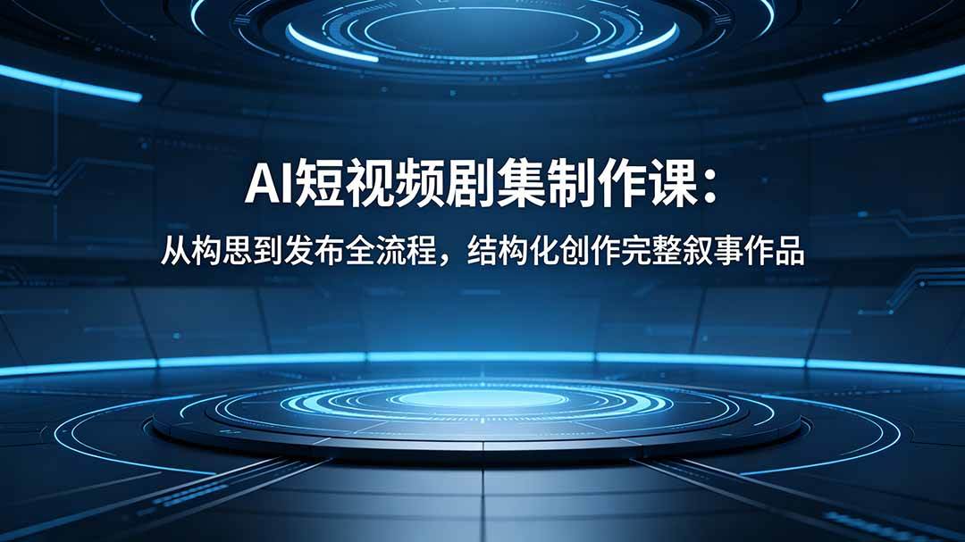 (18414期)AI短视频剧集制作课:从构思到发布全流程,结构化创作完整叙事作品-泰戈创艺资源库