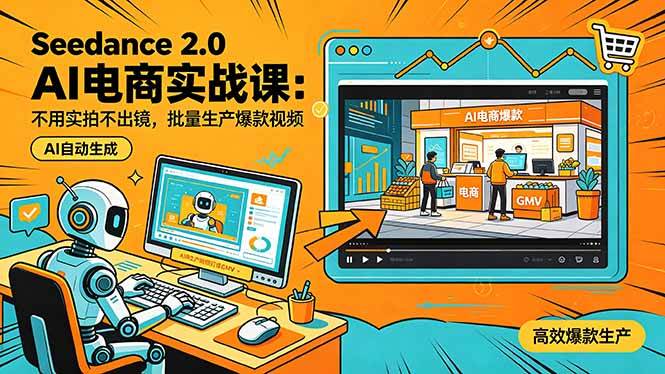（18433期）Seedance 2.0 AI电商实战课：不用实拍不出镜，批量生产爆款视频打爆GMV-泰戈创艺资源库