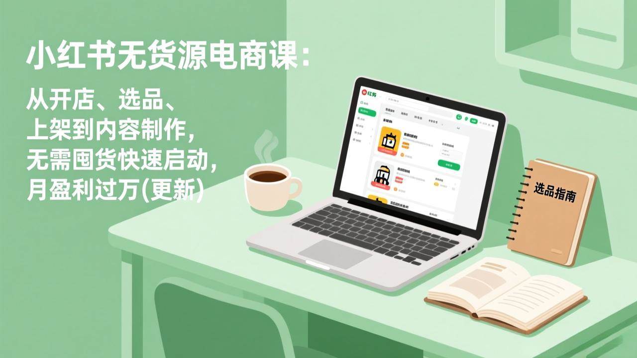 (18420期)小红书无货源电商课(5月12更新):从开店、选品、上架到内容制作,无需囤货快速启动,月盈利过万-泰戈创艺资源库