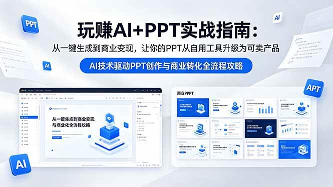 （18448期）玩赚AI+PPT实战指南-更新5月13：从一键生成到商业变现，让你的PPT从自用工具升级为可卖产品-泰戈创艺资源库