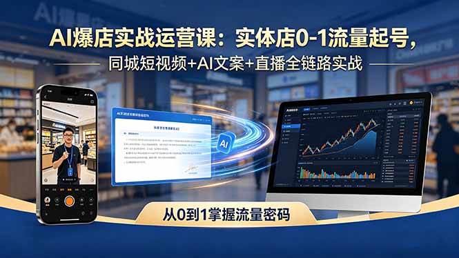 (18451期)AI爆店实战运营课:实体店0-1流量起号,同城短视频+AI文案+直播全链路实战-泰戈创艺资源库