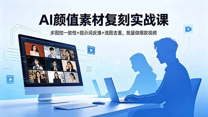 (18450期)AI颜值素材复刻实战课,多图控一致性+提示词反推+洗图去重,批量做爆款视频-泰戈创艺资源库