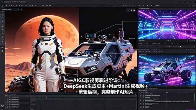 (18475期)AIGC影视剪辑进阶课:DeepSeek生成脚本+Martini生成视频+剪辑后期,完整制作AI短片-泰戈创艺资源库