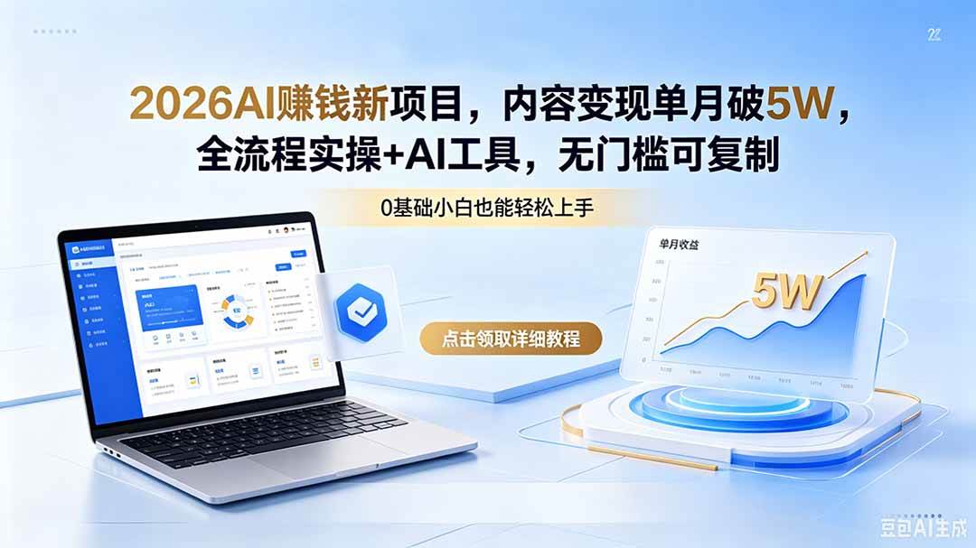 (18476期)2026AI赚钱新项目,内容变现单月破5W,全流程实操+AI工具,无门槛可复制-泰戈创艺资源库