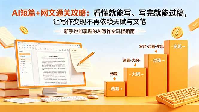 (18485期)AI短篇+网文通关攻略-更新4月:看懂就能写、写完就能过稿,让写作变现不再依赖天赋与文笔-泰戈创艺资源库