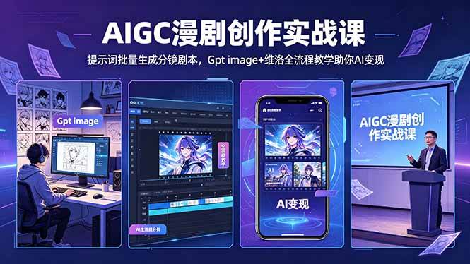 (18482期)AIGC漫剧创作实战课-更新5月16,提示词批量生成分镜剧本,Gpt image+维洛全流程教学助你AI变现-泰戈创艺资源库