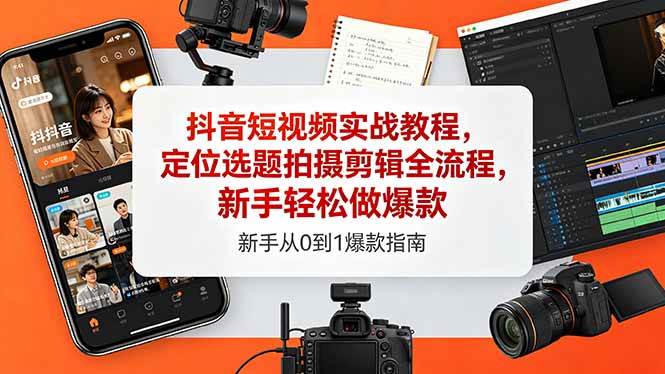 (18524期)抖音短视频实战教程,定位选题拍摄剪辑全流程,新手轻松做爆款-泰戈创艺资源库