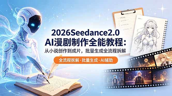 (18537期)2026Seedance2.0 AI制作全能教程:从小说创作到成片,批量生成全流程拆解-泰戈创艺资源库