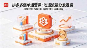 (18577期)拼多多爆单运营实战课:吃透流量分发逻辑,科学定价布局SKU轻松提升店铺利润-泰戈创艺资源库
