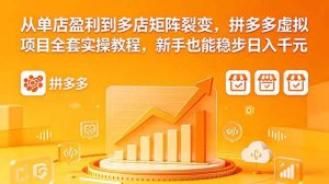 (18576期)从单店盈利到多店矩阵裂变,拼多多虚拟项目全套实操教程,新手也能稳步日入千元-泰戈创艺资源库
