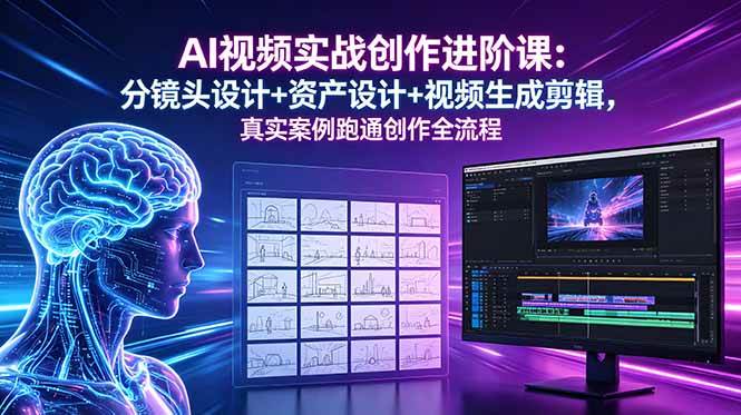 (18596期)AI视频实战创作进阶课:分镜头设计+资产设计+视频生成剪辑,真实案例跑通创作全流程-泰戈创艺资源库
