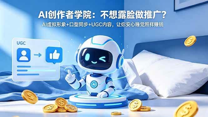 (18599期)AI创作者学院:不想露脸做推广?AI虚拟形象+口型同步+UGC内容,让你安心睡觉照样赚钱-泰戈创艺资源库