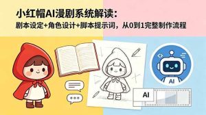 （18612期）小红帽AI漫剧系统解读：剧本设定+角色设计+脚本提示词，从0到1完整制作流程-泰戈创艺资源库