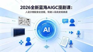 （18621期）2026全新蓝海AIGC漫剧课：人设分镜配音全流程，快速入局高变现赛道-泰戈创艺资源库