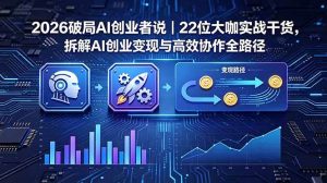（18628期）2026 破局 AI 创业者说｜22 位大咖实战干货，拆解 AI 创业变现与高效协作全路径-泰戈创艺资源库