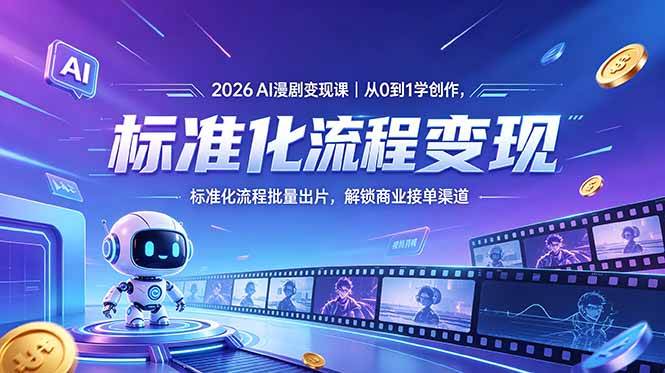 (18643期)2026AI漫剧变现课|从0到1学创作,标准化流程批量出片,解锁商业接单渠道-泰戈创艺资源库