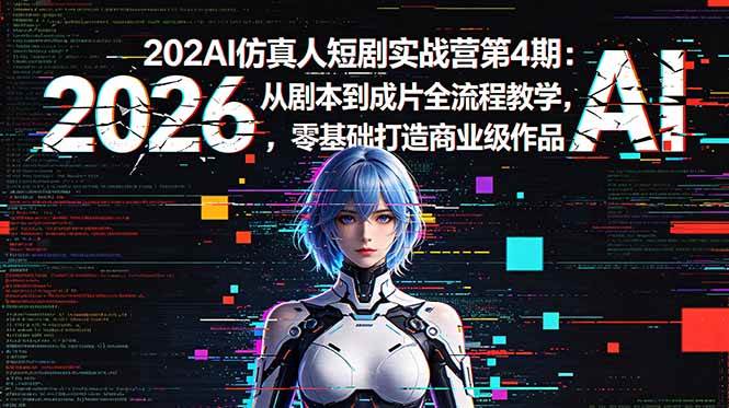 (18656期)2026AI仿真人短剧实战营第4期:从剧本到成片全流程教学,零基础打造商业级作品-泰戈创艺资源库