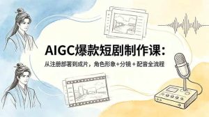 （18676期）AIGC爆款短剧制作课：从注册部署到成片，角色形象+分镜+配音全流程-泰戈创艺资源库