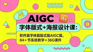 (18665期)AIGC字体版式+海报设计课:软件篇字体篇版式篇AIGC篇,系统教学+36G课件-泰戈创艺资源库