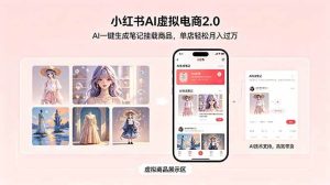 (18690期)小红书AI虚拟电商2.0,AI一键生成笔记挂载商品,单店轻松月入过万-泰戈创艺资源库