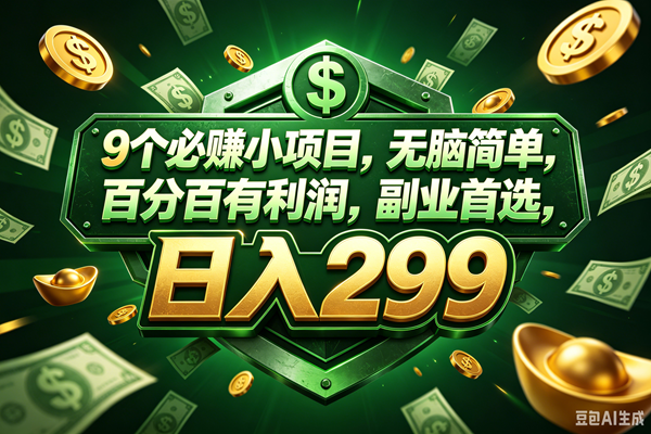 （18712期）9个必赚的小项目，百分百赚，无脑简单，副业首选，日入199+-泰戈创艺资源库