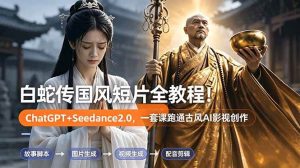 (18737期)白蛇传-国风短片全教程!ChatGPT+Seedance2.0,一套课跑通古风AI影视创作-泰戈创艺资源库