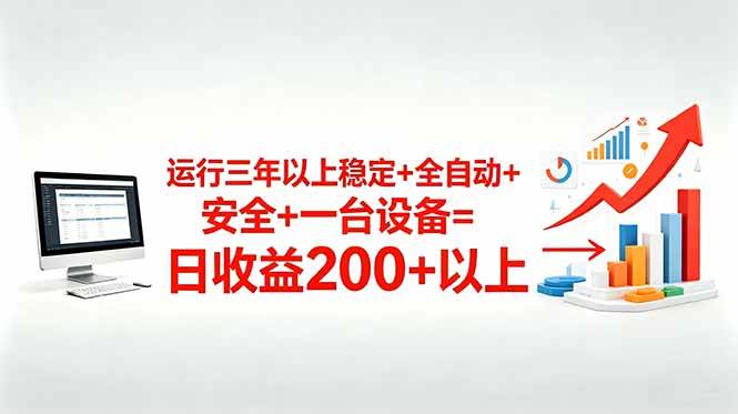 （18773期）三年以上稳定+全自动+安全+一台设备=日收益200+-泰戈创艺资源库