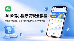 （18773期）AI微信小程序变现全教程，零基础不用编程，手把手教你搭建项目赚取广告收益-泰戈创艺资源库