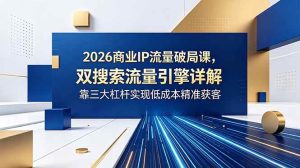(18767期)2026商业IP流量破局课,双搜索流量引擎详解,靠三大杠杆实现低成本精准获客-泰戈创艺资源库