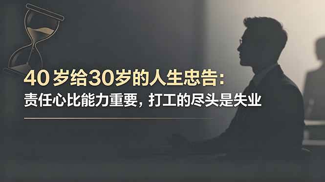 （18769期）付费文章：40岁给30岁的人生忠告：责任心比能力重要，打工的尽头是失业-泰戈创艺资源库